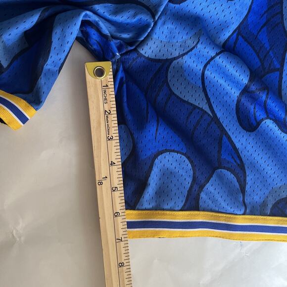 Aaron Kai -Collect & Select Swingman Shorts Men’s Large Golden State Blue yellow - Picture 11 of 14